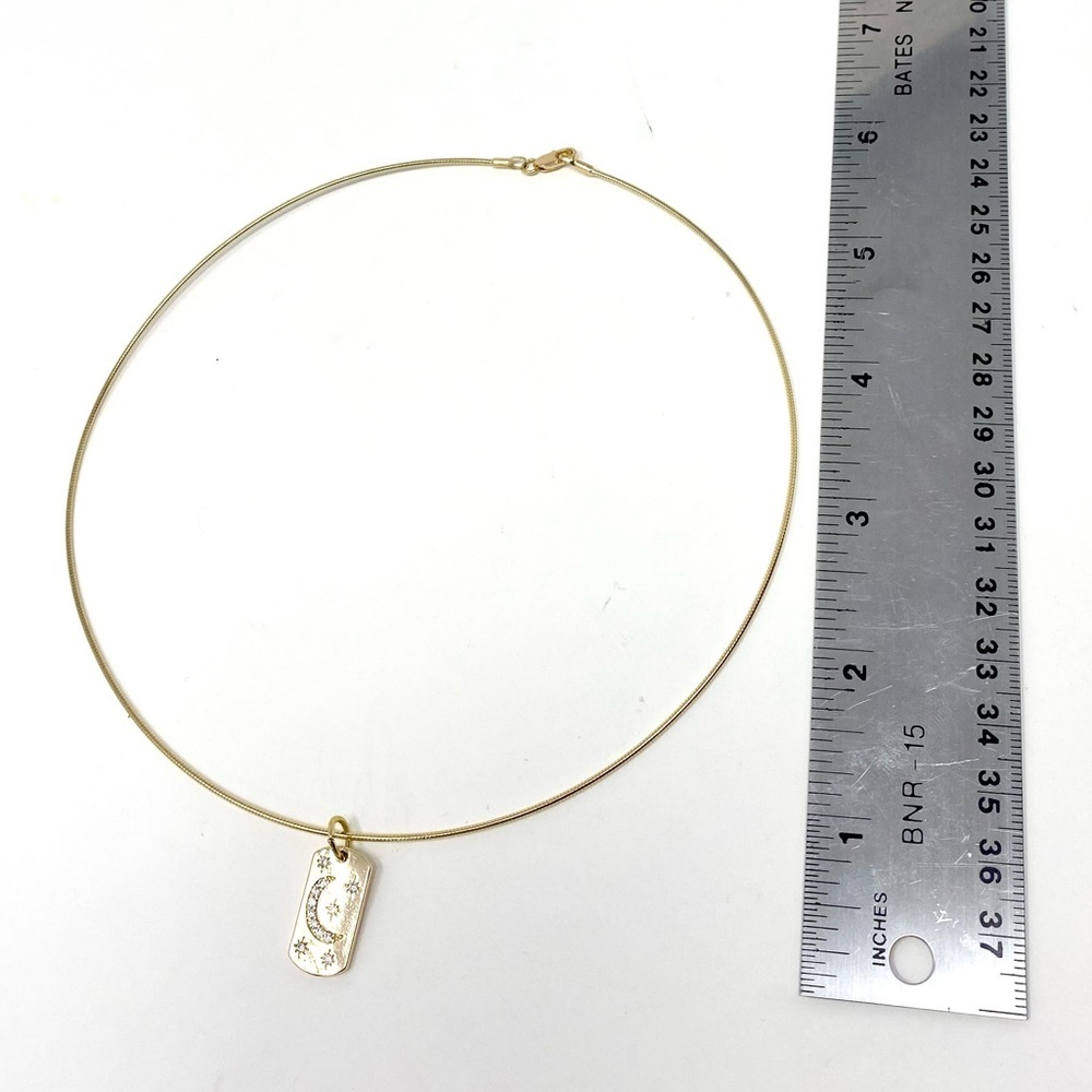 New Anthropologie Celestial Charm Choker Necklace Gold Moon Star - Picture 6 of 6